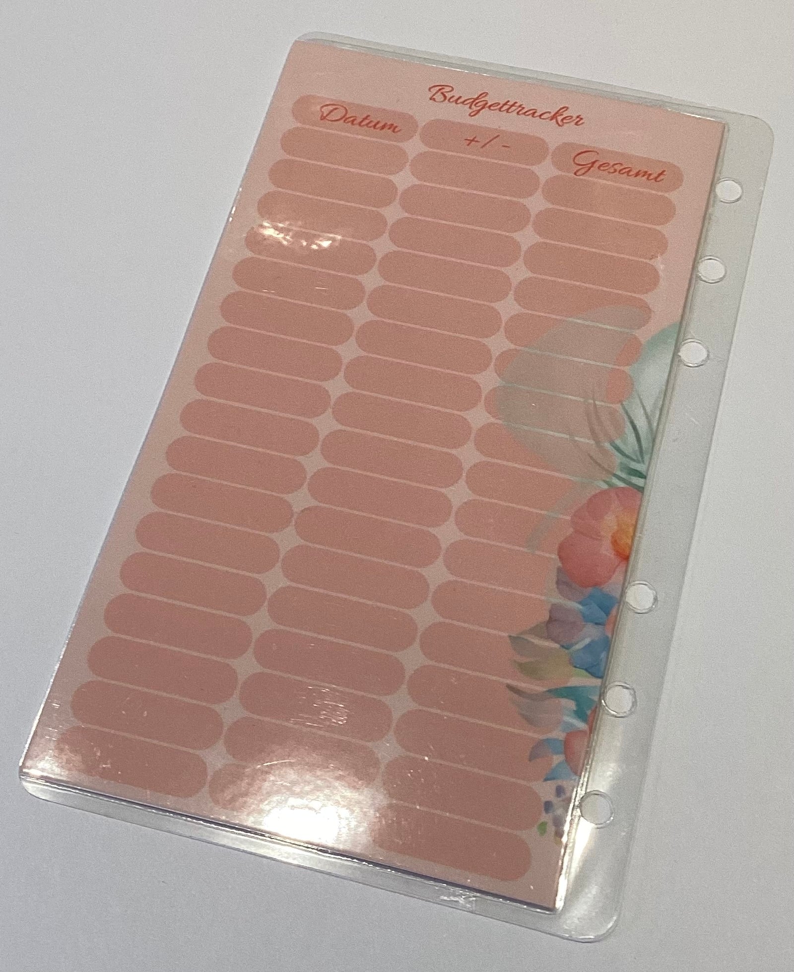 Jahreschallenge Tropical Einheftchallenge a6 mit Deckblatt und Geldhülle