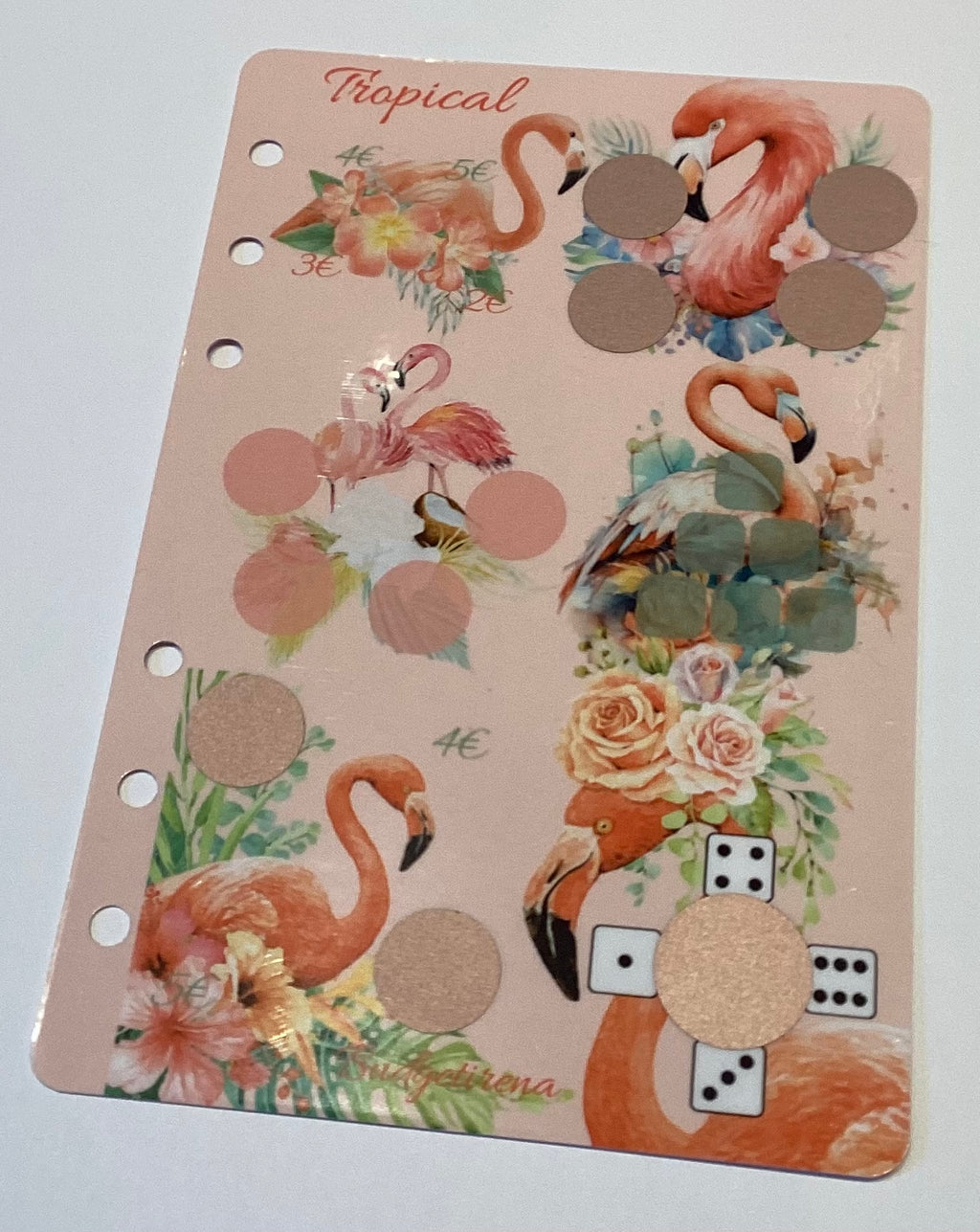 Jahreschallenge Tropical Einheftchallenge a6 mit Deckblatt und Geldhülle