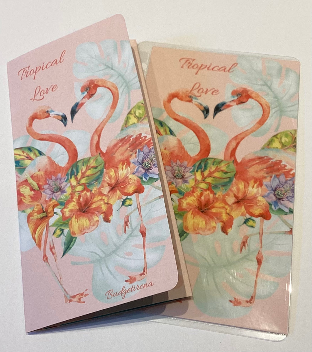 3er Klappkarte Tropical Love a6 mit Geldhülle