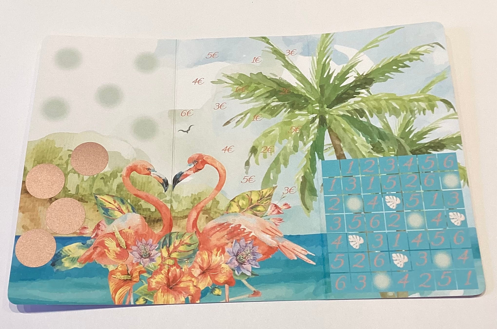 3er Klappkarte Tropical Love a6 mit Geldhülle
