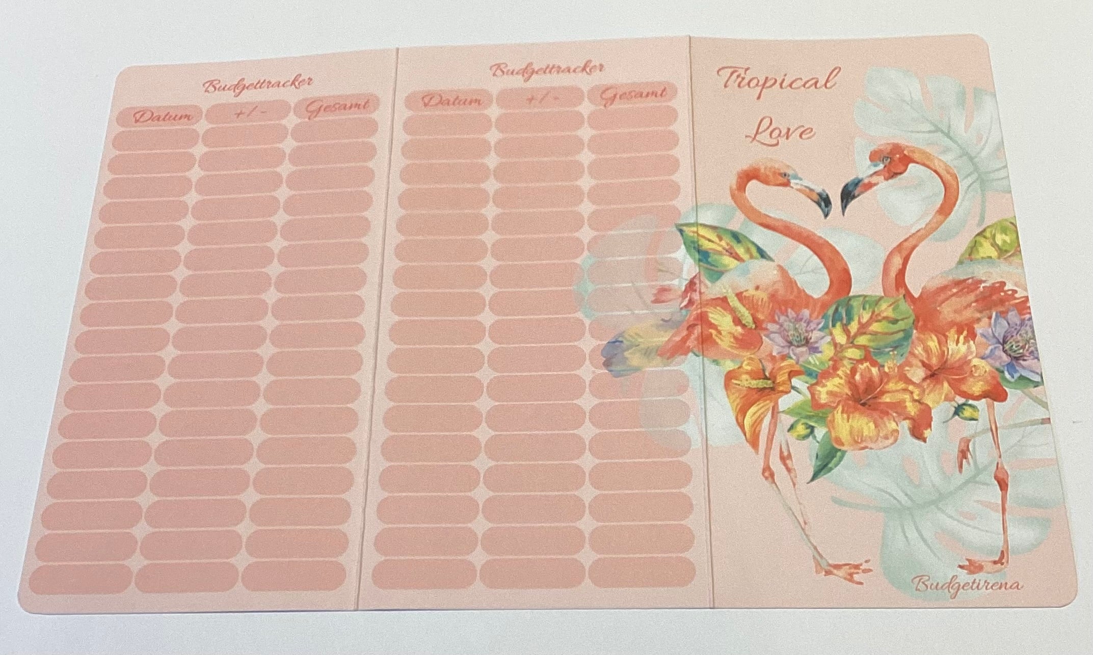 3er Klappkarte Tropical Love a6 mit Geldhülle
