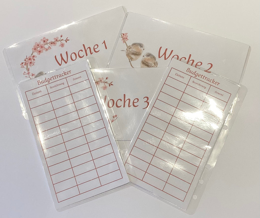 5er Set Umschläge Vogel mit Kirschblüte a6
