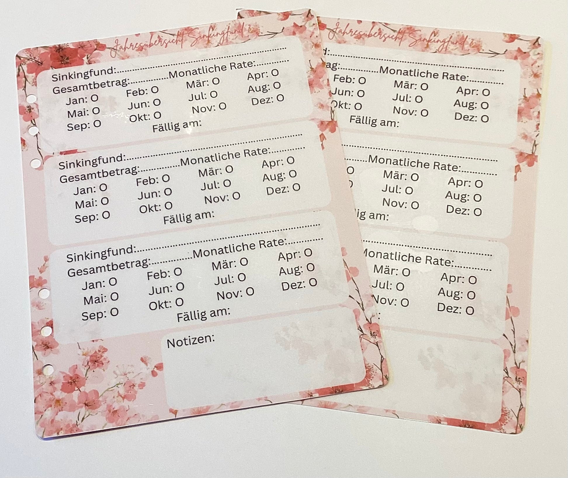 Zusatzblatt Tagesbudgetplaner a5 Sinkingfund 2