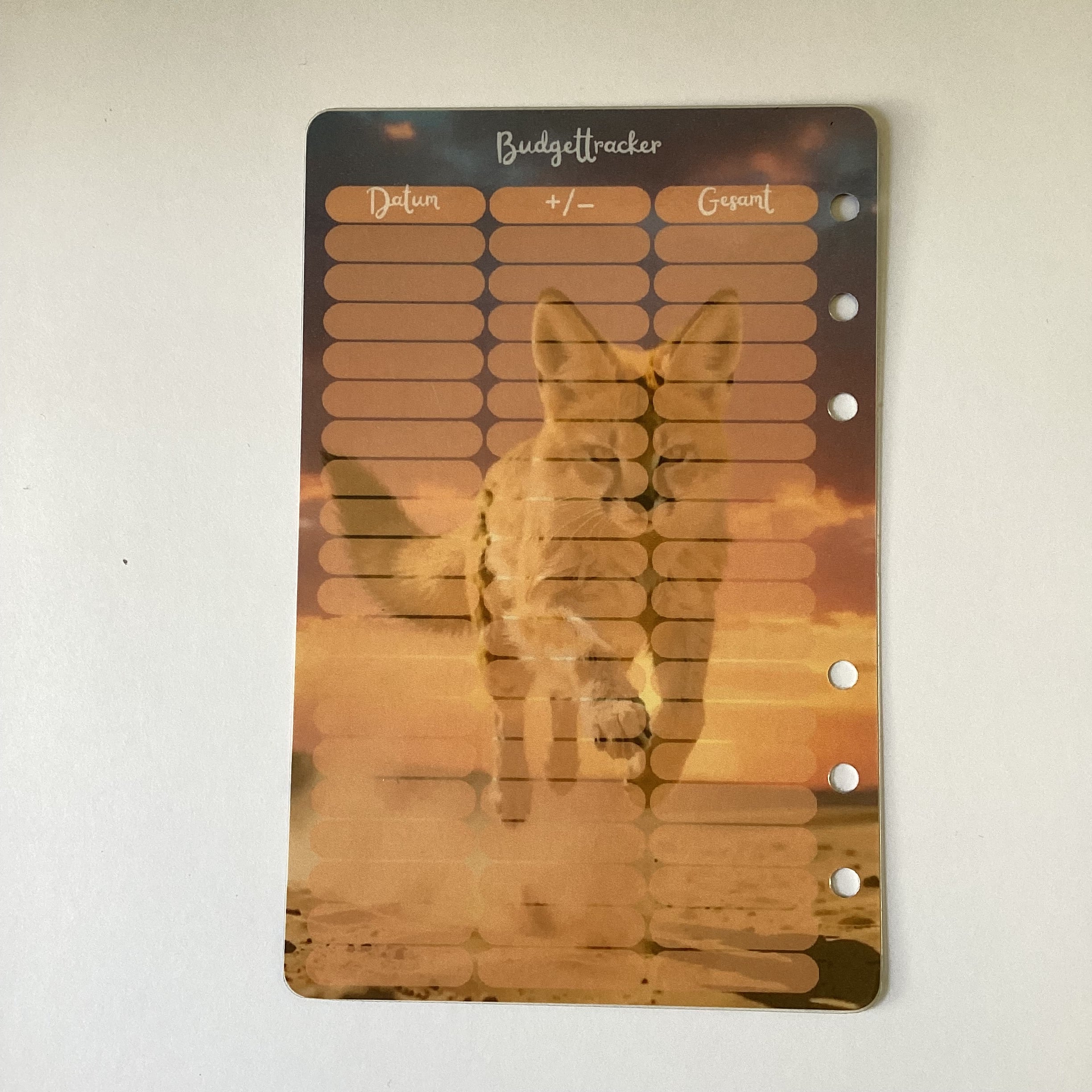 Einheftchallenge a6 Klimpergeld Wüstenfuchs