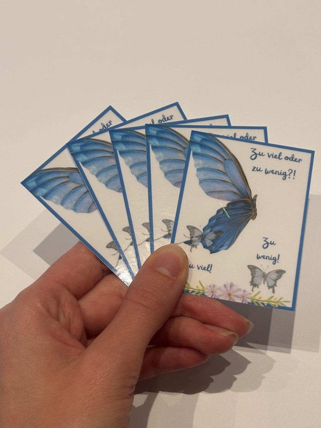 Karten zu viel zu wenig Butterfly