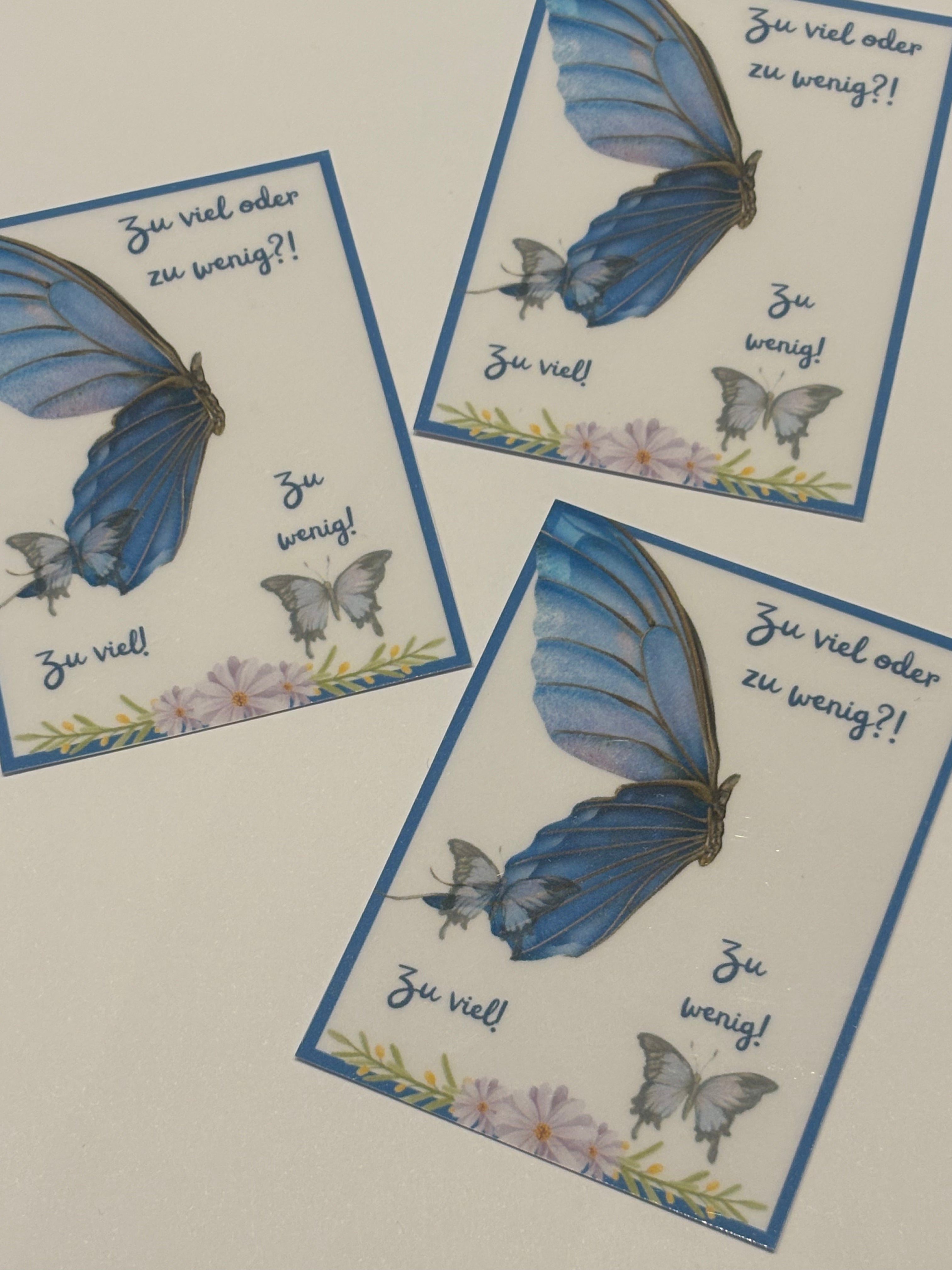 Karten zu viel zu wenig Butterfly