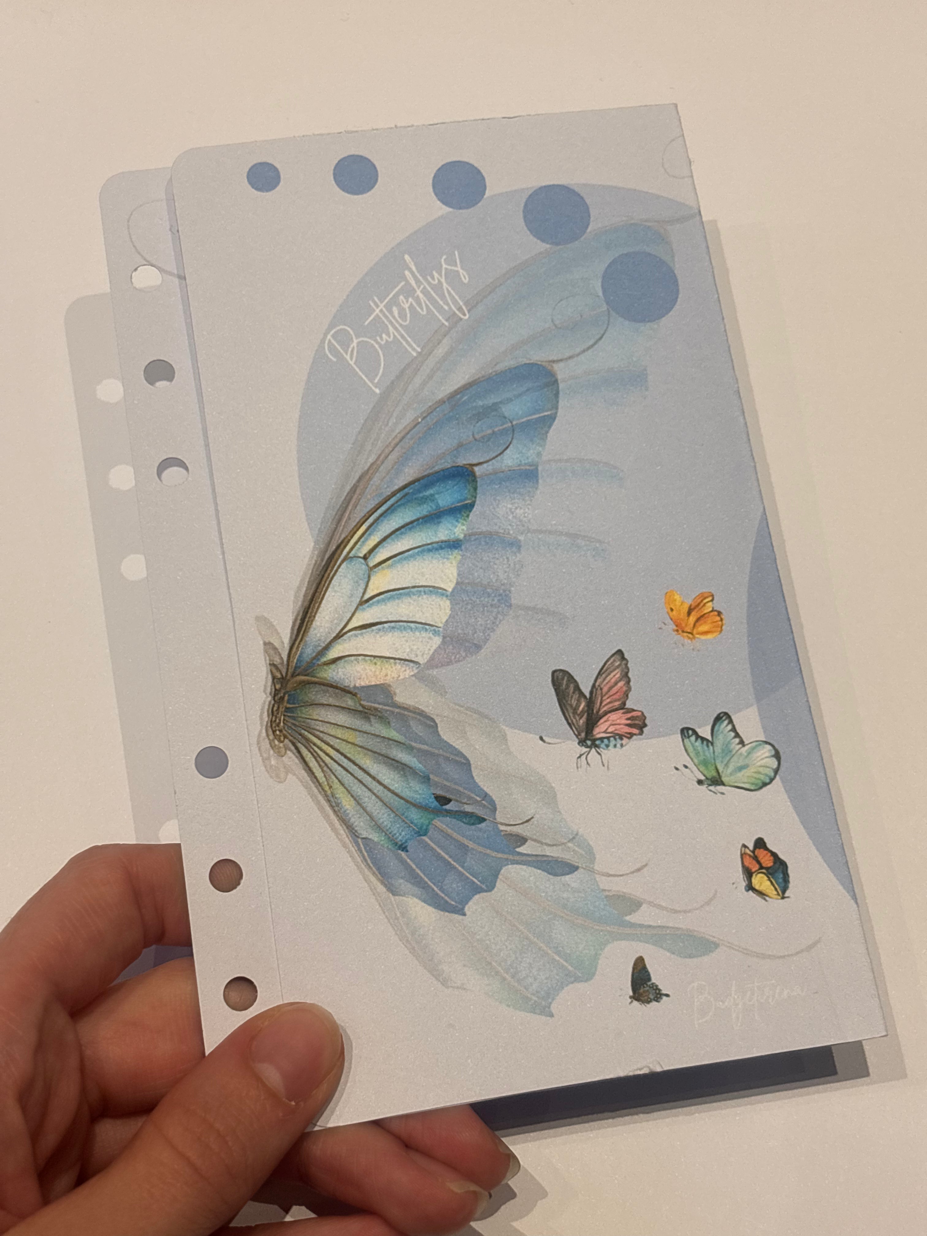 Klappkarte Butterflys a6 zum einheften