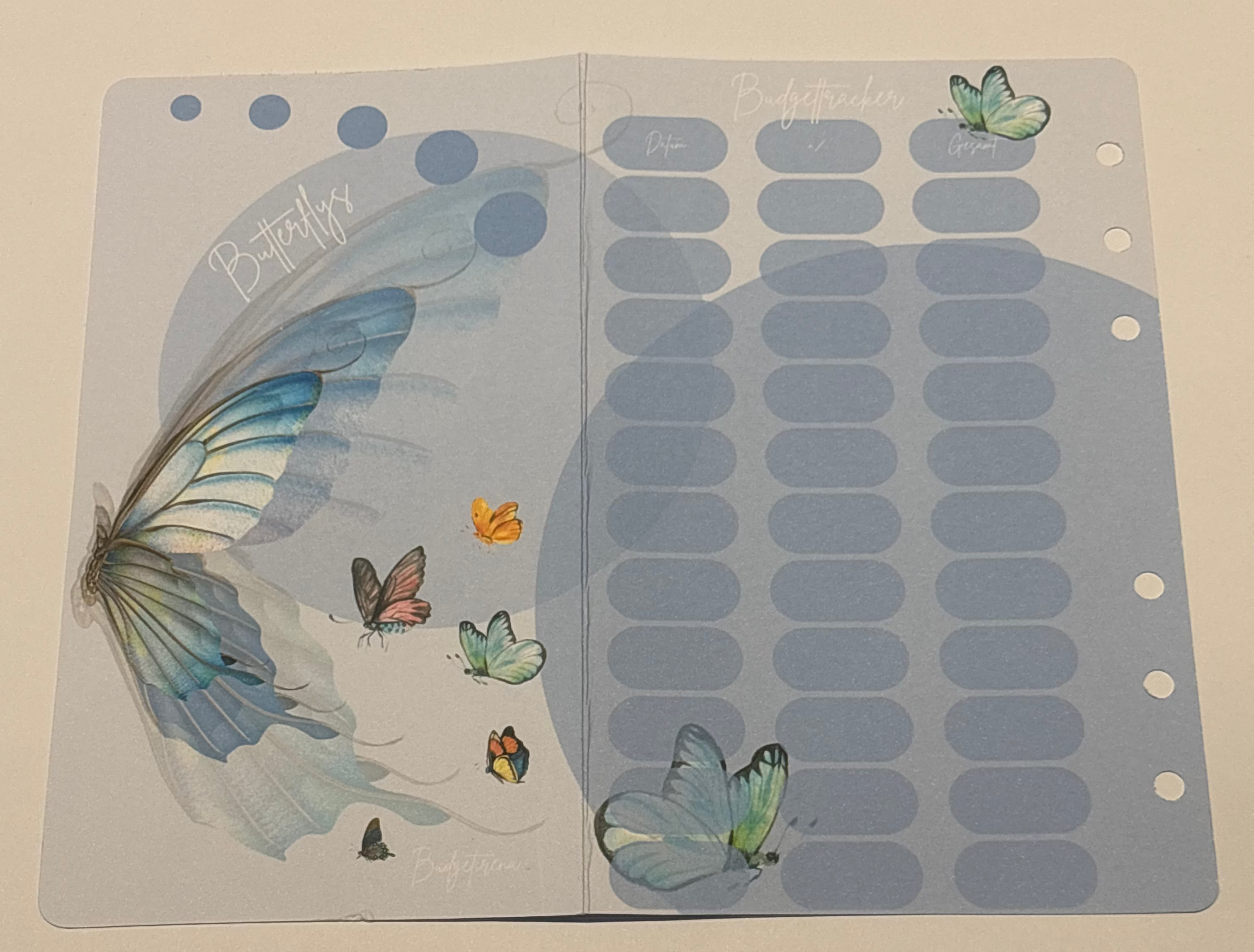 Klappkarte Butterflys a6 zum einheften