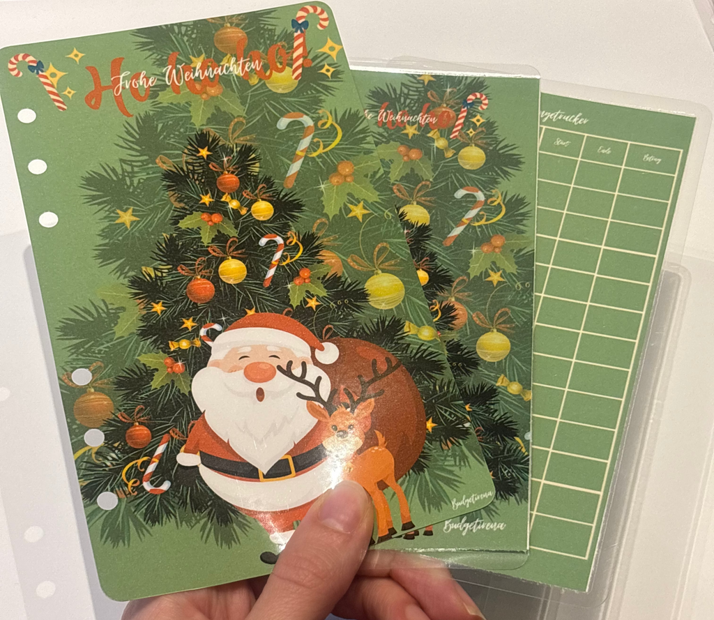 Dashboard, Umschlag und Challengetracker Weihnachten a6