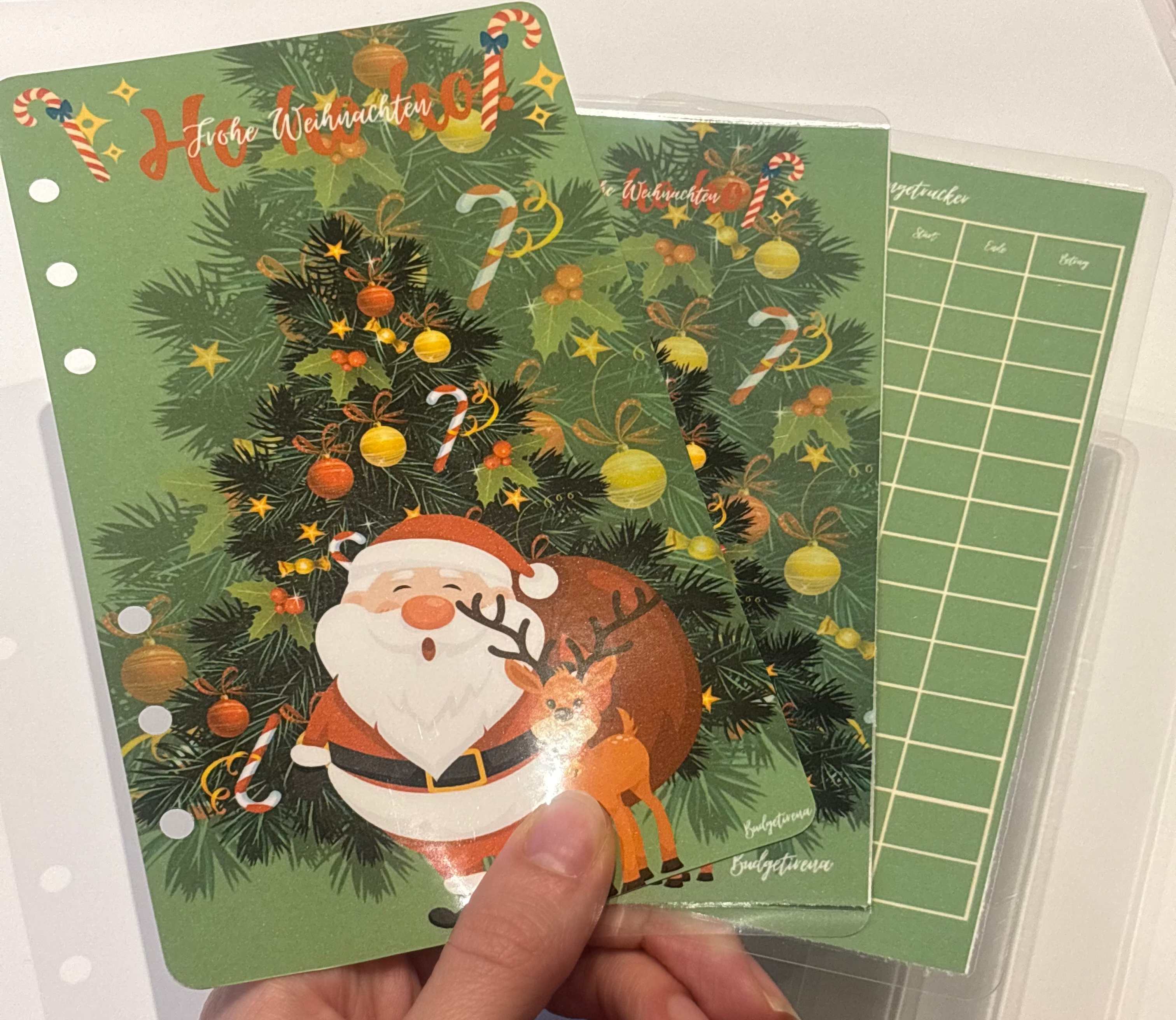 Dashboard, Umschlag und Challengetracker Weihnachten a6